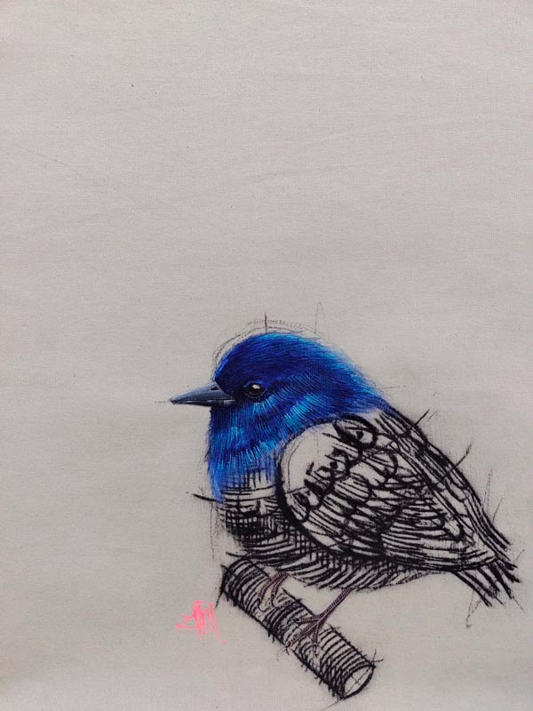 Blue-Bird-ready-to-fly-_-50-x-35-cms-